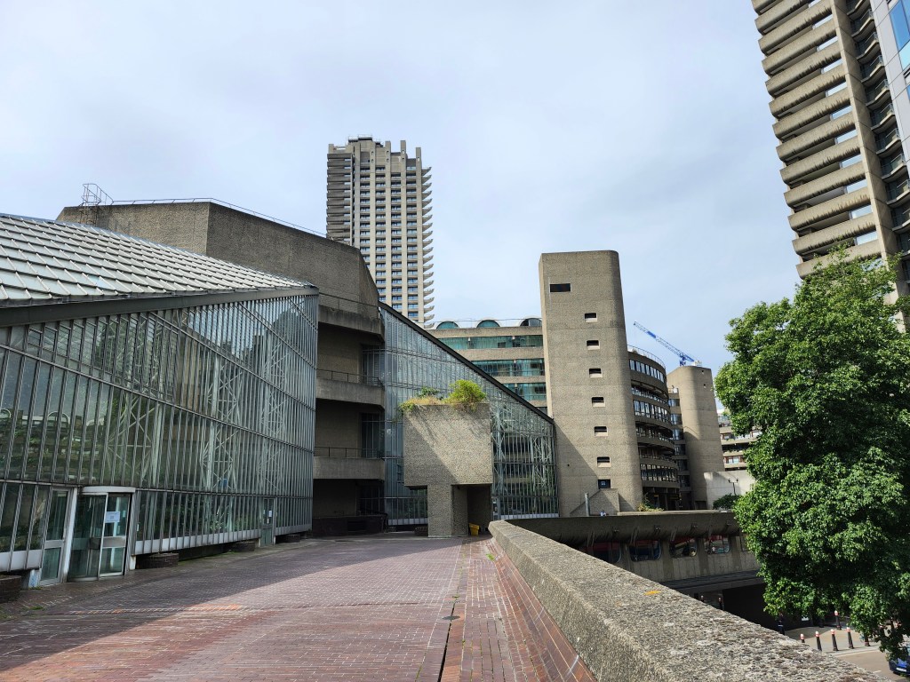 View of concrete and glass of the conservatory