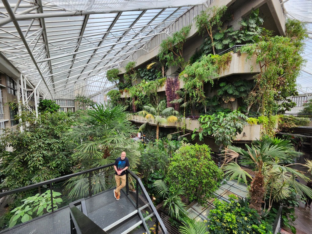 Tiers of plants in a large conservatory
