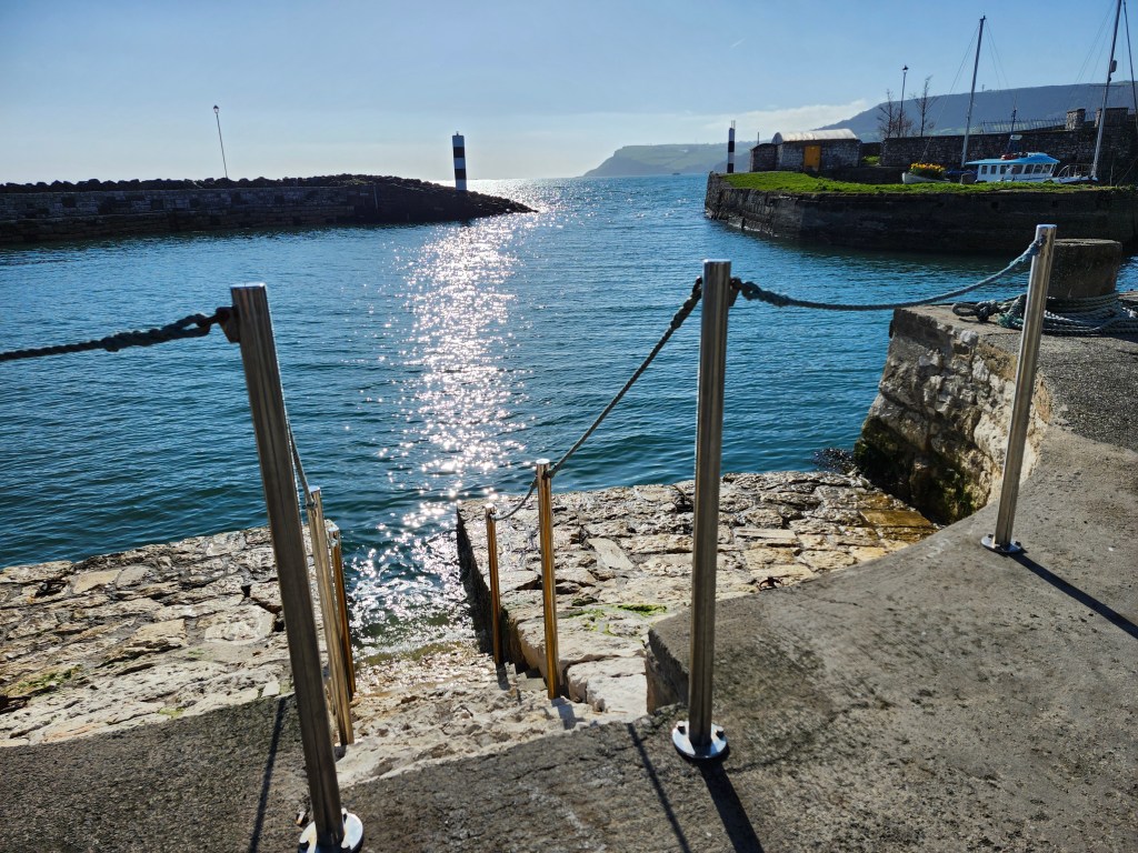 Stone steps going down to water